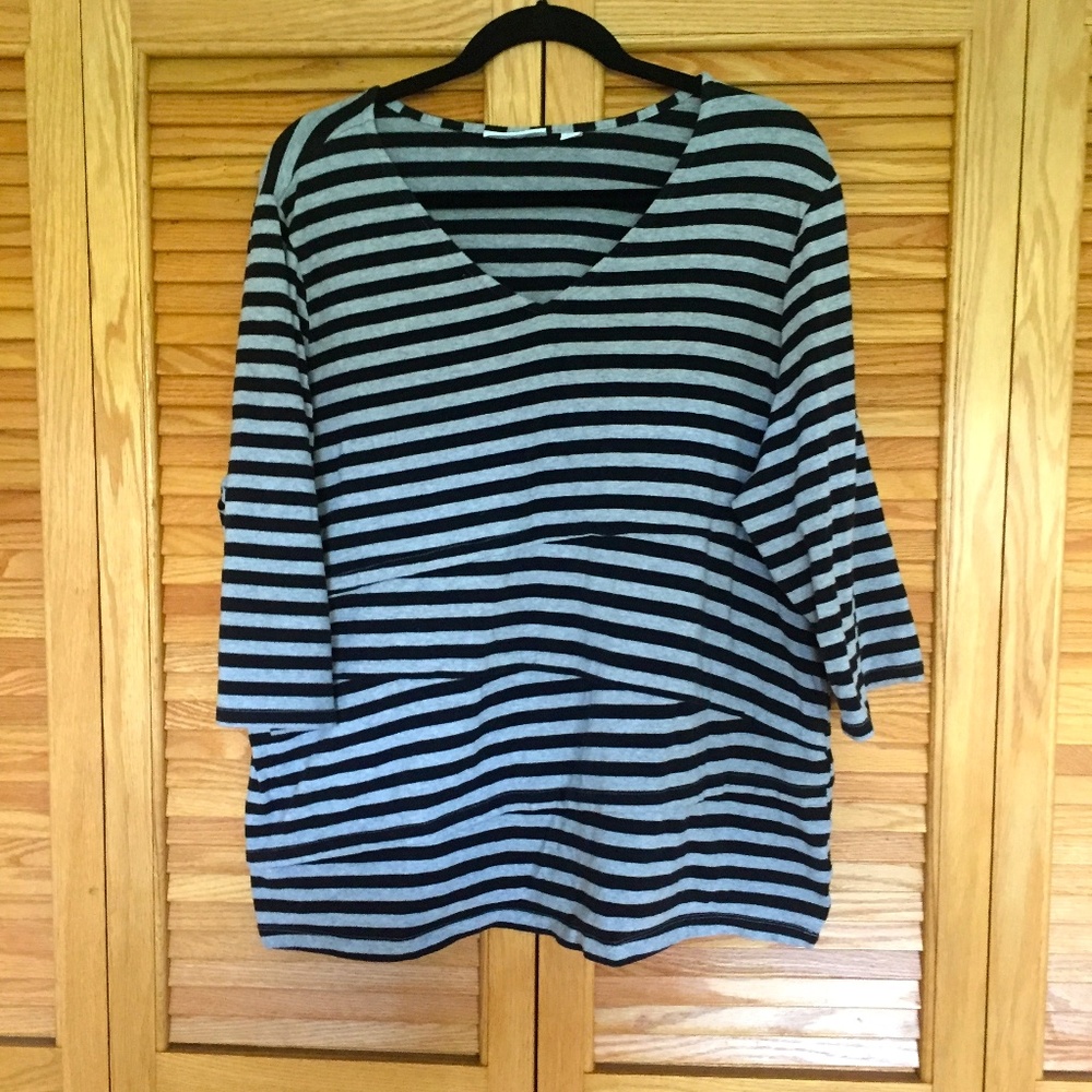 3/4 Sleeve Striped Shirt
